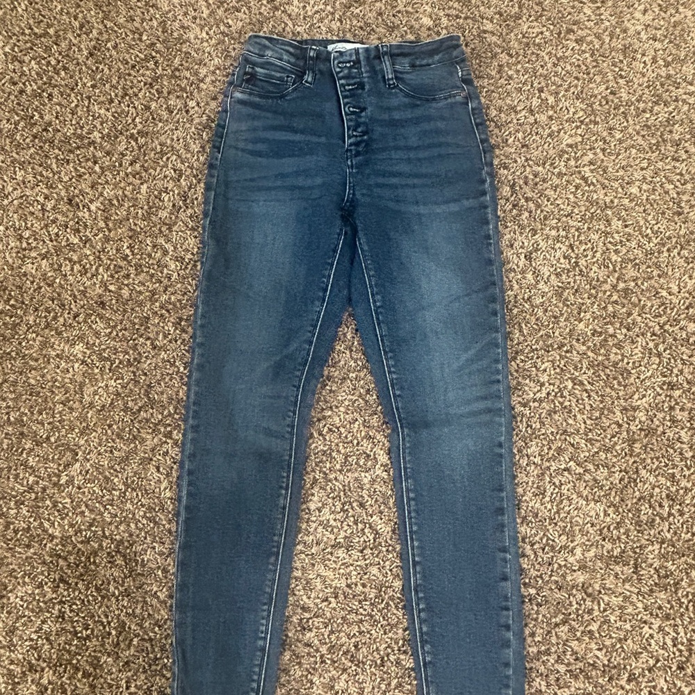 KanCan HIGH RISE BUTTON FLY ANKLE SKINNY